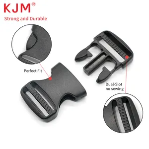 KJM Tactical Vest Belt Quick Cam lock ciclismo zaino da arrampicata doppia fibbia a sgancio laterale in plastica regolabile fibbia a Clip