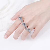 Bagues Moissanite 1-3 Carats, Bijoux Élégants et Luxueux en Argent Sterling S925, Demi-Anneaux
