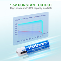 Batterie au lithium rechargeable AAA 1,5 V 1100 mWh, batterie USB Type C, charge rapide à tension constante, OEM