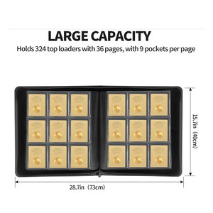 Reliure pour cartes <span class=keywords><strong>Ultra</strong></span> <span class=keywords><strong>Pro</strong></span>, 9 pochettes, pochettes double face, reliure pour cartes à collectionner, reliure pour cartes à collectionner de qualité supérieure, fermeture éclair, porte-cartes à collectionner - Product Image 5
