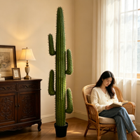 Grand cactus tropical artificiel réaliste moulé par injection, en plastique durable, pour décoration intérieure, maison, bureau et usage commercial