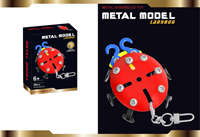 Kit de modèle d'insecte 3D stéréoscopique en alliage à assembler soi-même, porte-clés en métal, jouet à monter