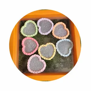 Valentine's Day Themed Pastel Love Heart Mirror Photo Frame Resin Flatback Cabochons Embellishments For Jewelry Making Supplier