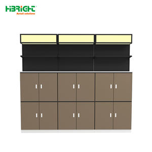 رف نبيذ قائم بذاته متين من الفولاذ والخشب مع إضاءة - Product Image 4