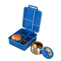 Boîte à lunch en plastique à 4 compartiments pour nouveau-nés et enfants, conteneurs divisés, ouverture facile, micro-ondable, boîte à lunch scolaire
