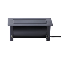 Prise de courant de bureau escamotable manuelle avec 2 prises CA et 2 chargeurs USB avec interrupteur pour bureau et salle de réunion