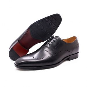 Classic British Style Office Party Formal Dress Shoes Genuine Leather Brogue Oxford Shoes Black Brown Business Shoes for Men - Product Image 3