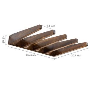 Lot de 2 supports de planche de <span class=keywords><strong>surf</strong></span> verticaux muraux en bois rustique 4 fentes pour planche de <span class=keywords><strong>surf</strong></span> en bois massif brûlé de qualité supérieure - Product Image 2