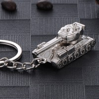 Porte-clés en métal en alliage de zinc, modèle de char de simulation 3D, pour hommes, pour sac de voiture, pendentif, cadeau souvenir