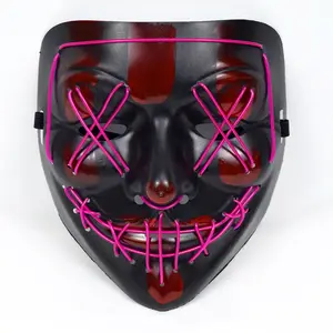 Maschere incandescenti Led illuminano spaventoso neon el wire maschera per il viso accessori per costumi Cool