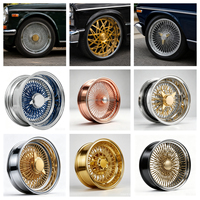 2 Buah Velg Kawat Alloy Chrome Gold Deep Dish Cross Lace 15-16 Inch 5x112 Mercedes W205 C63 CLS Classic AMG