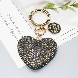 Hot bán đầy đủ kim cương tim <span class=keywords><strong>Keychain</strong></span> Kim Loại <span class=keywords><strong>Carabiner</strong></span> Mặt dây chuyền đáng yêu Tim tag xe vòng chìa khóa - Product Image 6