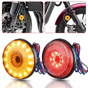 Feux arrière de moto à LED ambre rouge ronds de 12 V, feux de position latéraux, feux de brouillard arrière pour camion <span class=keywords><strong>remorque</strong></span> - Product Image 6