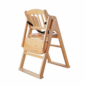 <b>Adjustable</b> Wooden Baby High Chair Toddler Feeding Chair Solid Wood Kids Dining Chair with <b>Footrest</b> OEM - Product Image 1