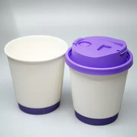 Gobelets en papier jetables à double paroi biodégradables personnalisables, revêtus de PE, pour boissons chaudes, tequila, boissons énergisantes, whisky (2,5-16 oz)