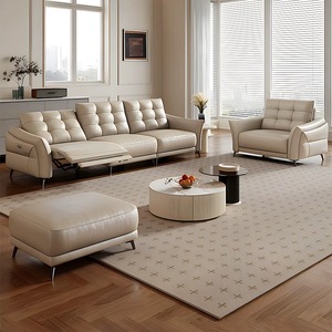 Sillón Reclinable de Cuero Genuino al por Mayor, Sofá Esquinero Reclinable de 3 Plazas 6363 #   Conjunto de Muebles Reclinables Modernos Eléctricos - Product Image 6