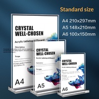 Support de Carte de Table en Acrylique Magnétique en Forme de T, Design Personnalisable, Présentoir Transparent de Bureau A4/A5 pour Conférences