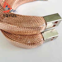 Cable de Tierra Trenzado de Cobre Flexible OEM de 1500A-2500A, Conector de Cable de Tierra Trenzado de Cobre