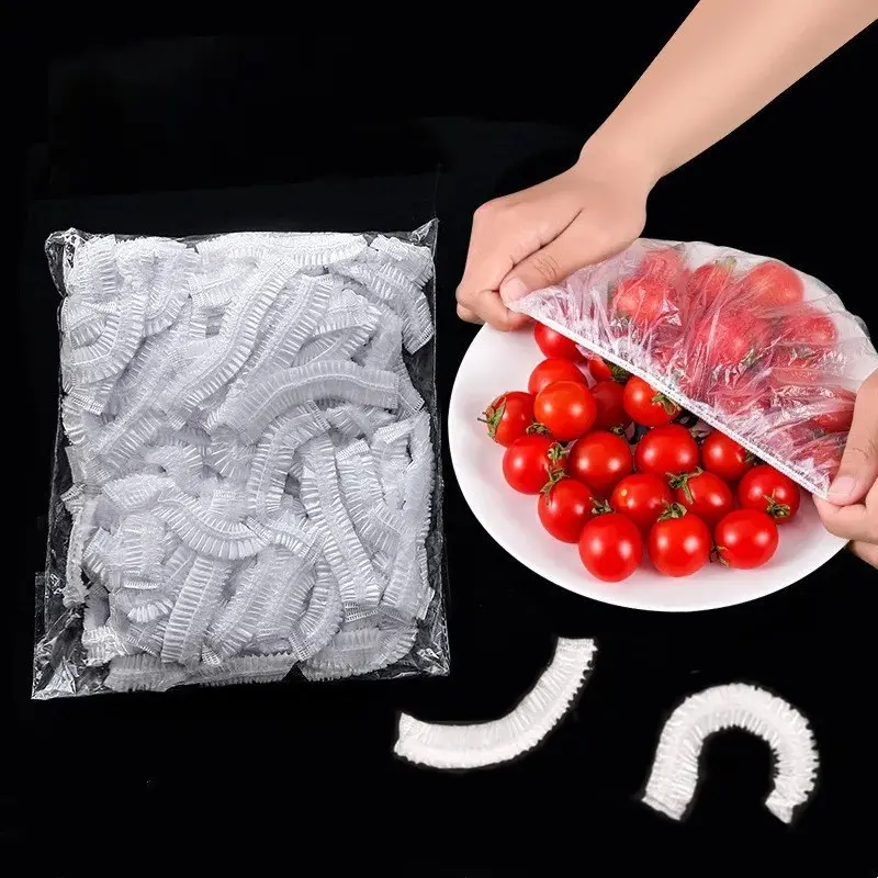 Couvercle alimentaire jetable saquinho para alimentos, protector de alimentos de plástico desechable, película protectora de alimentos, cubierta de cuenco elástico en bolsa