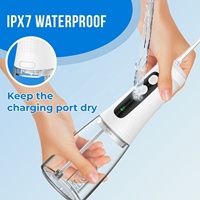 Irrigador Bucal Inalámbrico de Alto Rendimiento, 1500mAh, IPX7 Impermeable, 4 Boquillas, 1800ppm, 300ml, Desmontable, para Eliminar la Placa Profunda