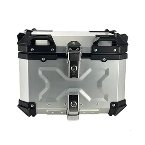 45L X tasarım gümüş kuyruk kutuları büyük kapasiteli alüminyum motosiklet çantası kılıfı üst kutusu