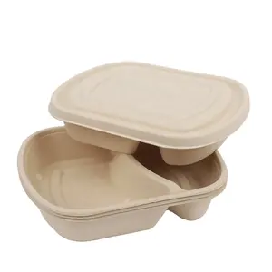 Disposable Tray Eco Friendly Microwavable Dish for Restaurant Biodegradable Sugarcane Pulp Round Food Plates 5 6 7 8 9 10inch