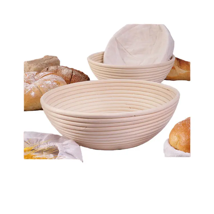 Best quality 9 inch rattan banneton basket bread handmade sourdough bread kit with logo