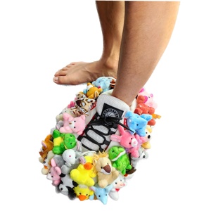 Chaussons de sport personnalisés DIY pour filles, avec décorations en peluche d'ours mignon, en coton épais et fourrure, antidérapants pour l'automne et l'hiver - Product Image 1