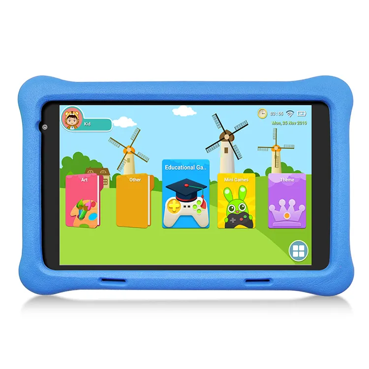 Tablette pc android 10.0 pour enfants, de 1 go de RAM, 32 go de ROM, avec des applications éducatives pré-installée, 8 pouces
