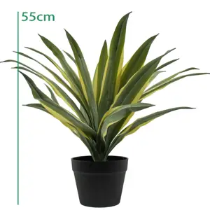 55cm Artificial Simulated Plastics Plants Home Ornamental Garden Decor Bonsai Realistic Asparagaceae Agave With Yellow Edge