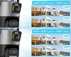 ICSEE Câmera 4K 8MP Outdoor Dual Lens PTZ Sem Fio À Prova D' Água <span class=keywords><strong>CCTV</strong></span> De Segurança Com Luz de Advertência Camara de Seguridad Wifi - Product Image 3
