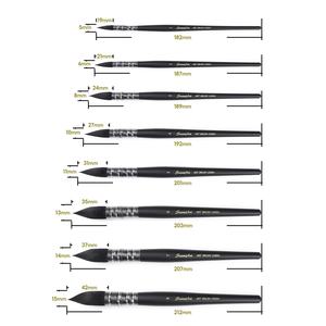 高品質ナイロン毛 水彩画筆 1本 | 木軸 アーティスト向け 絵画・スケッチ用 フレンチスタイル ブラシ - Product Image 2