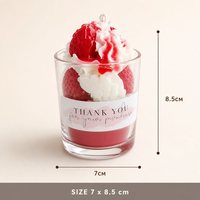 Glas-Dessertform Duftkerze Erdbeer-Sahne-Macaron-Donut Simulierte Lebensmittel-Sojawachskerze Wohndekor Geschenk