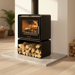 Poêle à bois à économie d'énergie avec <span class=keywords><strong>plaque</strong></span> en acier épaissie pour une puissance thermique élevée - Product Image 6