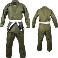 Uniforme de BJJ 100% Algodón, Resistente, para Artes Marciales, con Logotipo Frontal, Teñido Liso, Transpirable, para Competencia