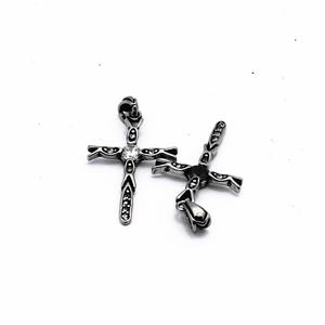 Fashionable Diamond Zircon Small <b>Cross</b> Pendant Necklace, Personalized 316 Stainless Steel Small Pendant Gift, Men's Jewelry - Product Image 6