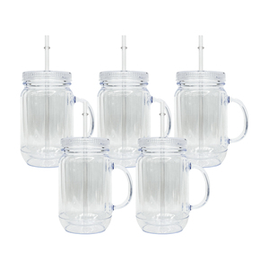 Copos de Plástico Transparente de 20oz Sem BPA com Tampa e Canudo para Camping Reutilizáveis - Product Image 6