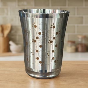 Verre en acier inoxydable, design moderne, motif points dorés, pour boissons froides, usage festif, adultes - Product Image 3