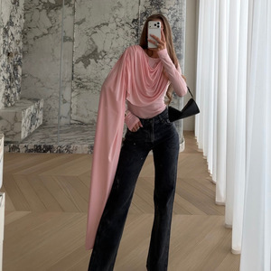 เสื้อถักผู้หญิงแขนยาวสีทึบความยืดหยุ่นสูงทรงเข้ารูปต้นกำเนิดจากเมืองอี้หวู่ FDC2103 - Product Image 3