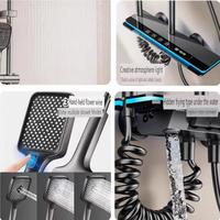 Système de douche Piano avec mitigeur, affichage numérique intelligent de la température, ensemble de douche