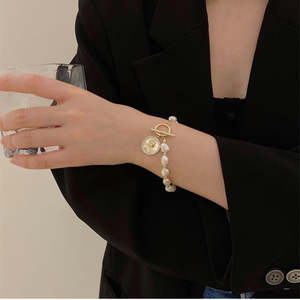 Pulsera de Perlas Naturales de Agua Dulce Estilo Barroco para Mujer, Nueva Colección Viento Frío - Product Image 3