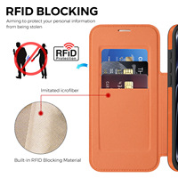 Étui magnétique à rabat pour 17promax 16 15promax, avec fente pour cartes, coque de protection en cuir de qualité supérieure, design élégant et durable, export