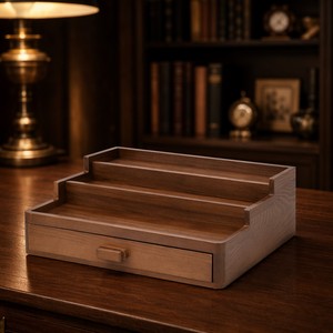 Organizador <span class=keywords><strong>de</strong></span> Colonia para Hombre, <span class=keywords><strong>de</strong></span> 3 Niveles, <span class=keywords><strong>de</strong></span> Madera, con Cajón <span class=keywords><strong>de</strong></span> Almacenamiento y Compartimento Oculto, Ecológico, Moderno, para Baño - Product Image 2