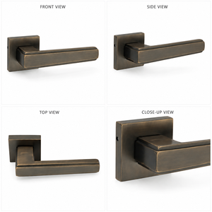 มือจับประตูแบบก้านโยก รุ่น Rose Door Handle สีบรอนซ์ด้าน ผลิตจากทองเหลืองคุณภาพสูง สำหรับประตูภายในบ้าน สำนักงาน และพื้นที่เชิงพาณิชย์ - Product Image 2