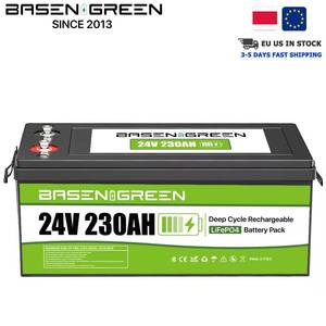 Basen Green EU Lagerbestand IP65 Robuste Box 24V 230Ah LiFePO4 Batteriespeicherpack 200A Smart BMS 10A Kostenloses Ladegerät Deep Cycle DDP Versand - Product Image 1