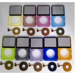 ฝาครอบด้านหน้าสีแดงใส เทา เขียว น้ำเงิน ส้ม สำหรับ <span class=keywords><strong>iPod</strong></span> <span class=keywords><strong>Classic</strong></span> รุ่นที่ 6 และ 7 พร้อมวงล้อคลิกและปุ่มแบบใส - Product Image 3