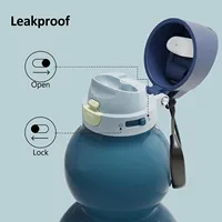 Bouteille d'eau isotherme personnalisée en forme de calebasse avec logo, bouton-poussoir de verrouillage anti-fuite et poignée – Vente en gros