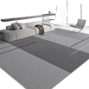 พรมปูพื้นลายเรขาคณิตทันสมัย รูปทรงสี่เหลี่ยมผืนผ้า ผลิตจากโพลีเอสเตอร์ กันลื่น เหมาะสำหรับห้องนั่งเล่น ห้องนอน ดีไซน์คริสตัลเวลเวท - Product Image 5