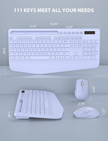 Silent Ergonomic 2.4G Wireless Keyboard and Mouse Combo Full-Sized Wrist Rest Phone Holder Sleep Mode