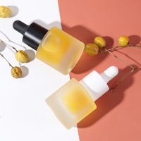 HOPECK Flacon compte-gouttes 15 ml en verre dépoli pour huile essentielle/sérum, avec col en plastique/aluminium coloré 20/415, pour crème visage
